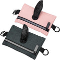 Dog Poop Bag Holder, Pet Waste Bag Dispenser Dog Treat Pouch with Zipper Oxford Cloth Portable Reusable Easy Cleanup(2Pcs, Black/Pink), Intended for Outdoor/Travel/Walking