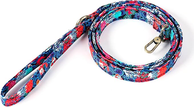 Organic Cotton Dog Leash for Small,Medium and Large Breed,Brass Hardware Pet Leash for Walking,Running and Training 6FT