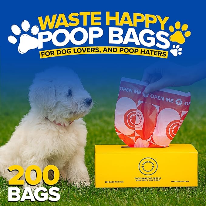 Poop Bags for Dogs 200 Count - 14" Extra Long Leak-Resistant Waste Bag Tissue Box - Unscented Extra Thick Poop Bag, Easy to Tear Dog Bags for Poop - Convenient Dispenser Box - Dog Supplies