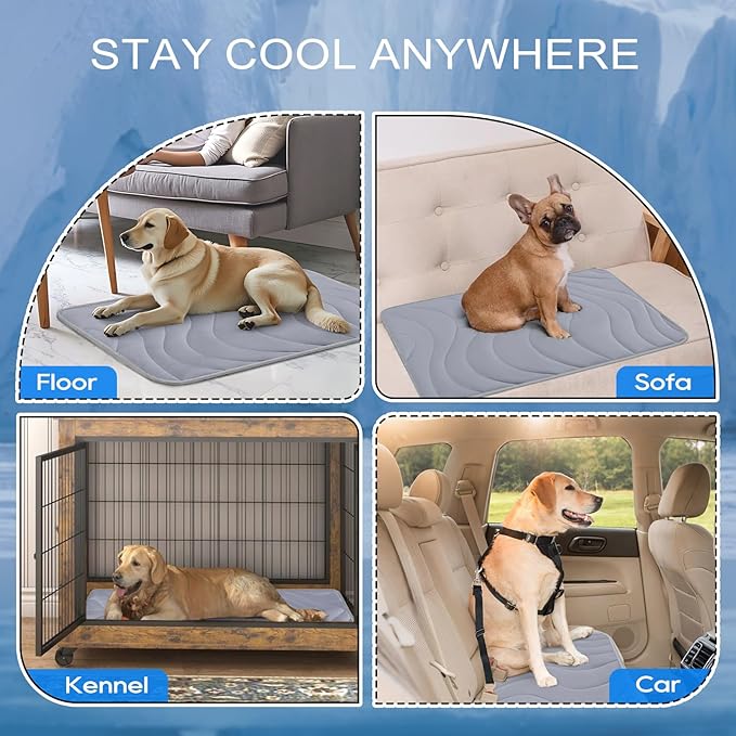 Cozyide Dog Cooling Mat, Large Cooling Mat for Dogs, Reversible Pad for Pet, 36" L x 23" W, Dark Grey