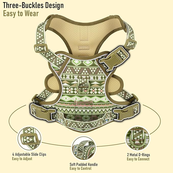 No-Pull Dog Harness for XS Sized Dogs, Anti-Escape Easy Walking Reflective Adjustable Lightweight Dog Vest with Breathable Oxford Material ID Card Slot, Easy on Easy Off with Neck Buckle, XS