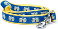 THE WORTHY DOG Stylish Cheers! Patterned Leash for Dogs, Solid Nickel Plated - Navy, Small