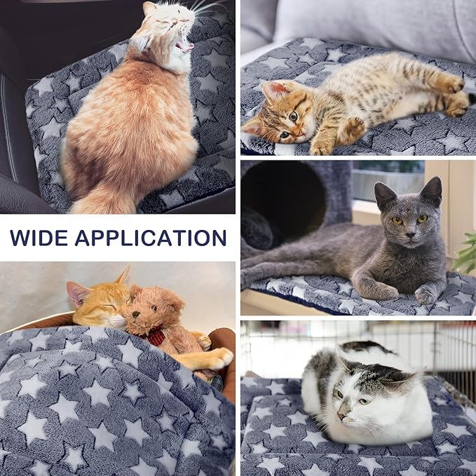 VitalCozy 4 Pcs Dog Crate Pads, Ultra Soft Warm Washable Anti-Slip Kennel Bed Mat for Pets, Reversible, Replaceable, Cozy Cage Liner for Small Medium Large Dogs and Cats(20 x 30 x 1.6 Inch,Blue)