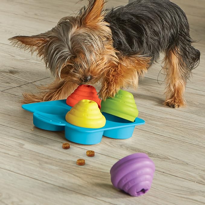 Brightkins Cupcake Party Treat Puzzle for Dogs - Fun and Interactive Dog Toys, Dog Birthday Toy for All Breeds Small