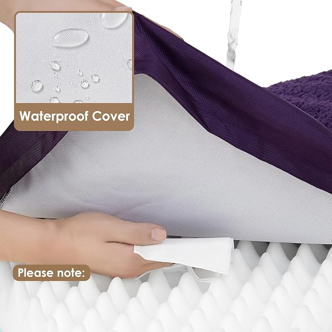 EHEYCIGA Orthopedic XL Dog Beds for Extra Large Dogs with Removable Washable Cover, Purple, 44x32