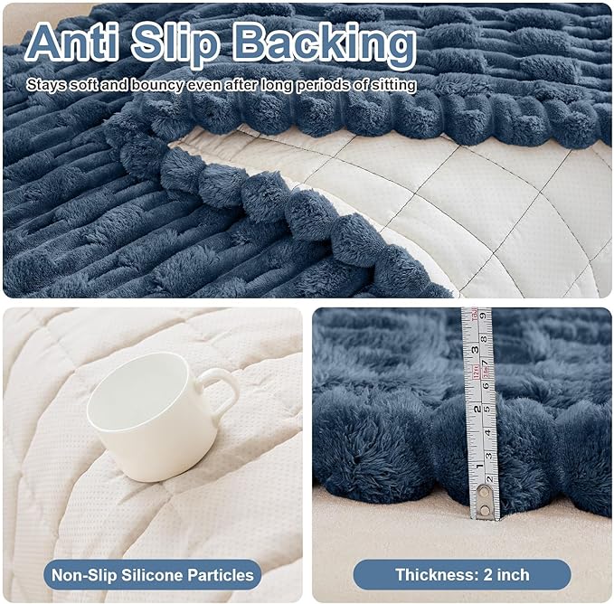 Couch Cover for Dogs, Non Slip Fuzzy Pet Couch Covers for Sofa,Pet Friendly Dog Mat for Couches and Sofas,Thick Soft Sofa Slipcovers Cushion Protector(Berlin Blue, 28" x 83"/70 x 210cm)