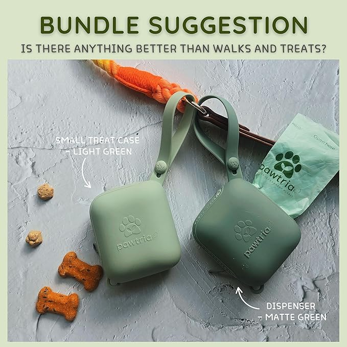 Premium BPA Free Silicone Treat Case, BPA-Free, Leak-Proof, Zero Waste, Supports Rescue Dogs (Light Green)
