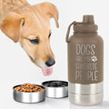 TEEAMORE Dogs Are My Favorite People Water Tumbler with Bowls Personalized Stainless Steel Travel Bottle Brown