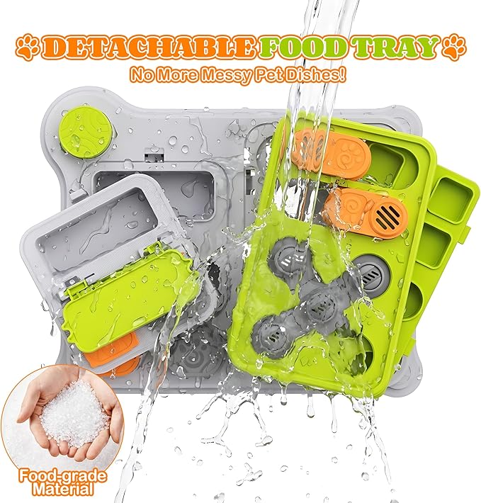 Interactive Dog Toys Slow Feeder, Dog Puzzle Toy for IQ Training & Mental Stimulation, Easy to Clean Detachable Tray Non-Slip Base, Enrichment Toys for Small Medium Dogs, Green