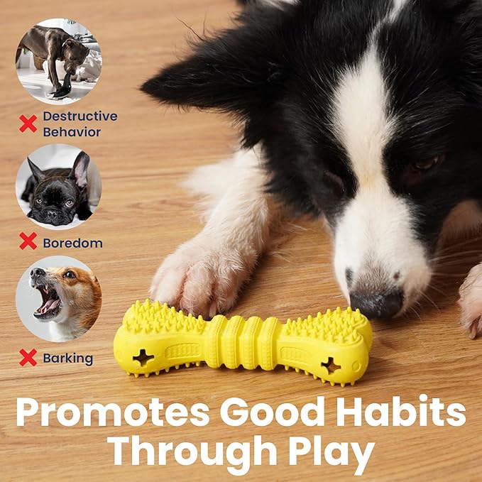 PAWSPIK Treat Dispensing Dog Chew Toy, Interactive Bone Puzzle for Mental Stimulation & Dental Health, Natural Rubber Chew Toy for Small to Medium Dogs