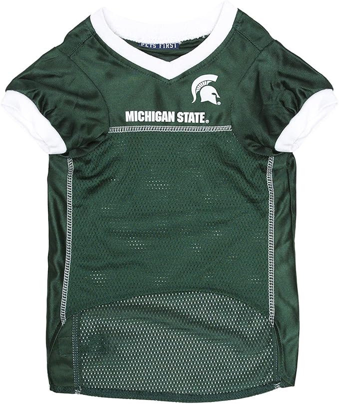 Pets First NCAA College Michigan State Spartans Mesh Jersey for DOGS & CATS, Medium. Licensed Dog Jersey with your Favorite Football/Basketball College Team
