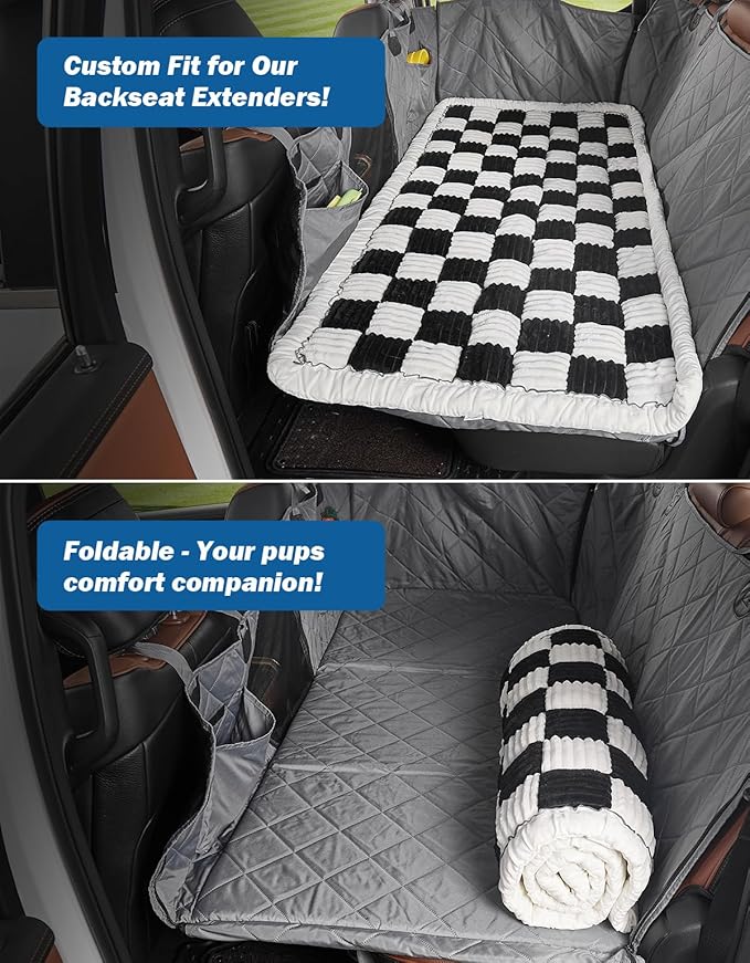 JOYTUTUS Dog Mat Bed for Truck Back Seat Extender, Non-Slip Dog Bed Mat Custom Fit for Backseat Extenders, Pet Couch Cover,Washable Travel Pet Bed Mat for F150/RAM1500/Silverado