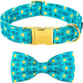 ARING PET Easter Dog Collar with Bow, Cute Adjustable Blue Chick Bowtie Pet Collars with Metal Buckle for Puppy Small Medium Large Boy Girl Dogs-L