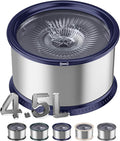 4.5L/1.2Gal Dog Water Bowl, No Spill Stainless Steel Slow Water Bowl for Medium Large Dogs, Large Capacity Splash Proof Slow Drinking Water Bowls with Anti-Slip Mat for Mess Drinkers, Blue