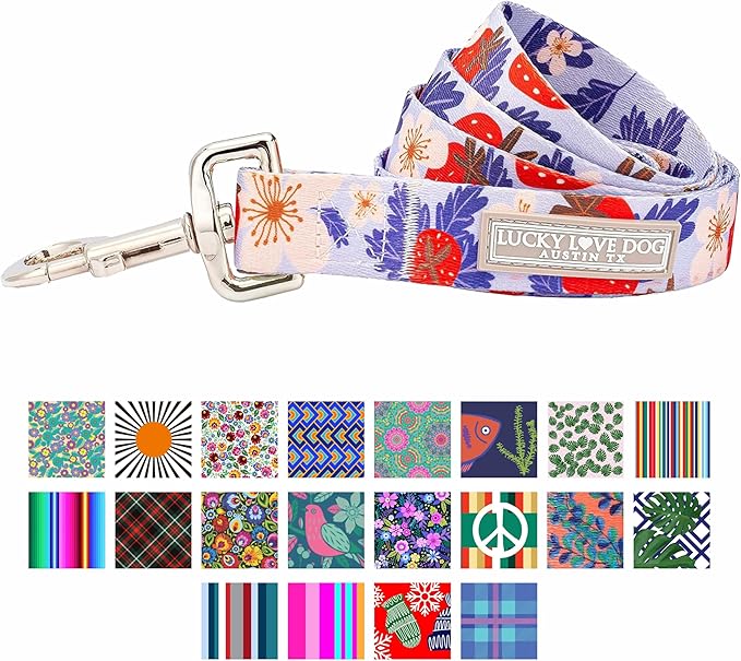 Lucky Love Dog Leash – Soft, Durable, and Comfortable Leash with Vibrant Patterns – Stylish and Long Lasting for Large Male and Female Dogs – Sweet Berry, Large