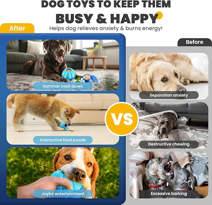Frozen Dog Treat Toys to Keep Them Busy,Interactive Puzzle Treat Dispensing Dog Toys Ball,Frozen - Licking - Slow Feeder - Cognitive Dogs Enrichment Toy,Durable Small Medium Large Dogs Chew Toy