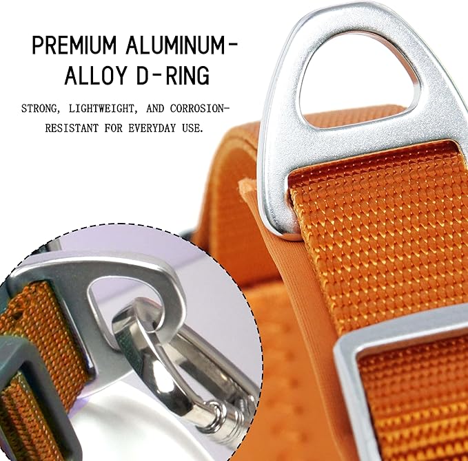 Upgraded Airtag Dog Collar, Adjustable Dog Collar with 450LB Escape-Proof Magnetic Buckle, Soft Anti-Wrinkle, Bite & Stain-Resistant Leather (Amber Glow, L)