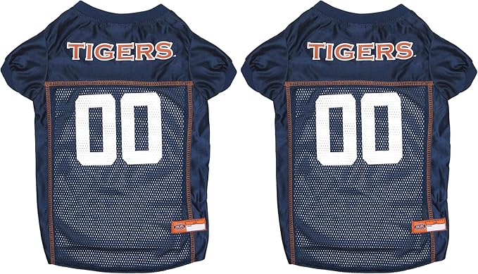 Pets First NCAA College Auburn Tigers Mesh Jersey for Dogs & Cats, Medium. Licensed Big Dog Jersey with Your Favorite Football/Basketball College Team (Pack of 2)