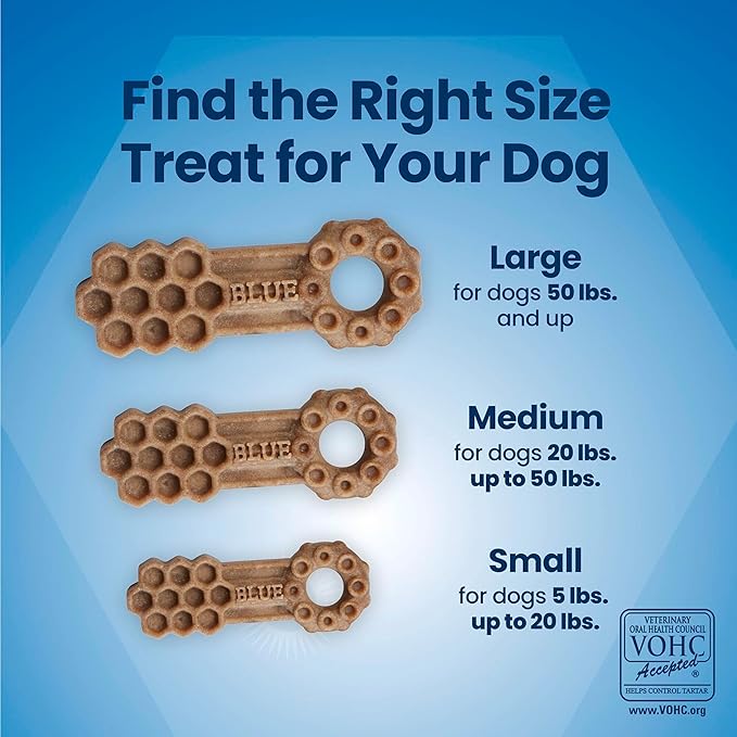 Blue Buffalo Small Dental Chews for Dogs, Daily Dental Care Dog Treats Made in The USA with Natural Ingredients, Chicken & Spearmint (84 Count)