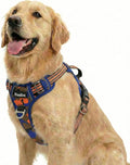 Funfox Dog Harness No Pull, Adjustable Pet Vest Harness, Super Soft Material with Vertical Handle Easy Control, Reflective Night Walking, 2 Leash Clips for XLarge Dogs, Camo Orange, XL