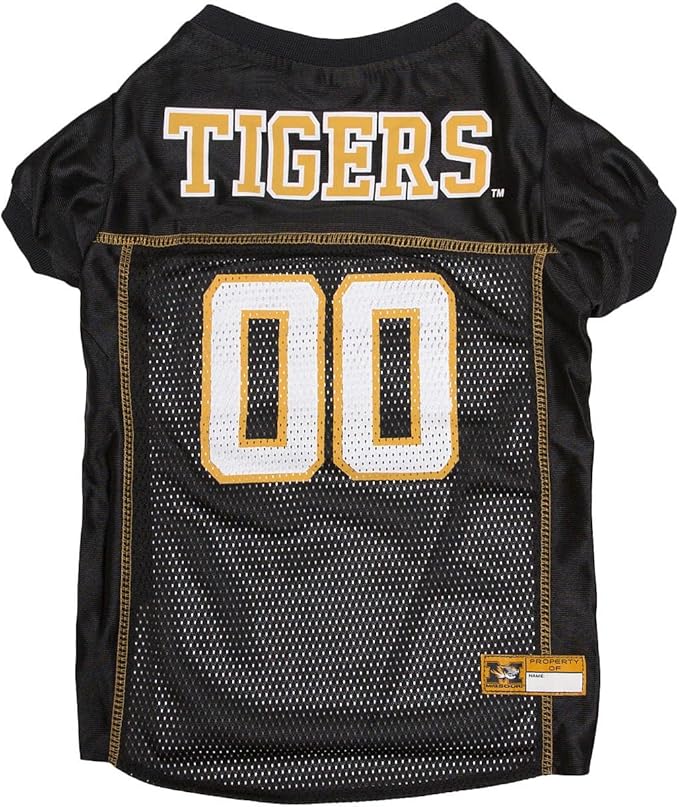 Pets First NCAA College Missouri Tigers Mesh Jersey for DOGS & CATS, Large. Licensed Dog Jersey with your Favorite Football/Basketball College Team
