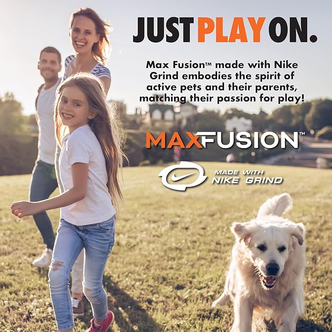 Max Fusion Made with Nike Grind, Arlee Rubber Bone Dog Toy, Dog Toys for All Dogs, Red Durable & Natural Rubber Chew Toy for Play, Fetch, Tug & Chewing, Medium, 1 Count