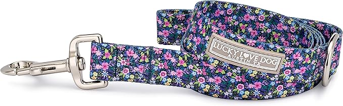 Lucky Love Dog Leash, Vivid Floral Dog Leash for Large Female Dogs, Durable & Long Lasting (Primrose, Large)