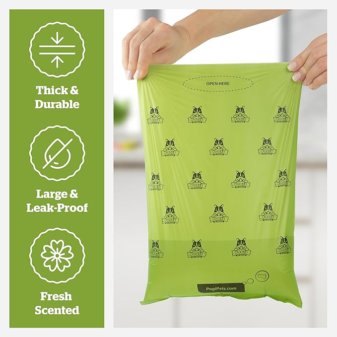 Pogi’s Dog Poop Bags – Leak-Proof & Extra Thick Pet Waste Bags (Fresh Scent, 30 Rolls, 450-Count)