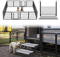 FXW Rollick Unleashed Dog Playpen for Indoor, Yard, RV Camping, 24 inch 16 Panels Dog Pen with RV Step Grid for Small and Puppy Dogs, Black│Patented