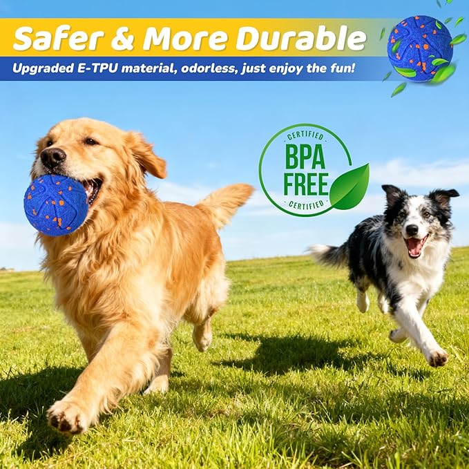 Interactive Dog Toys Dog Ball: Smart Interactive Dog Toys Motion-Activated for Medium and Large Dogs-Automatic Moving, Rotating & Bouncing, E-TPU Material, IP54 Waterproof for Indoor Outdoor