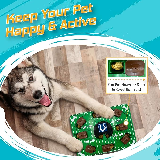 Pets First NFL Indianapolis Colts Puzzle Toy - Interactive Dog Puzzle Treat Toy (Pack of 2)