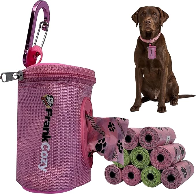 Poop Bags for Dogs with Dispenser and Carabiner, Medium Size - Leak-Proof Waste for Easy and Convenient Clean-Up
