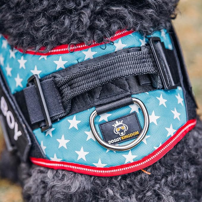 Non Pull Dog Harness with Patch Panels and Handle, Adjustable, Reflective, No Choke, Heavy Duty Easy On Service Dog Vest Harnesses for Medium Large Small Sized Dogs - Pink, S