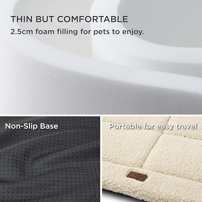 Bedsure Washable Dog Crate Bed for Large Dogs, Soft Foam Floor Pet Mat, Versatile Lightweight Pet Crate Pad for Cages