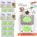 Neater Pet Brands Neater Bags Dog Waste Bag, No Rolls - Dog Poop Bags Dispense One at a Time, Doggie Poop Bag with Easy-Tie Handles, Dispenser Attaches to Any Leash (210 Count, Black Diamond Print)
