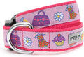 THE WORTHY DOG Collar for Large Dogs, Adjusts 15-21 inches, Durable Nylon Webbing, Quick Release Buckle, Fashionista Pattern, Pink, Large