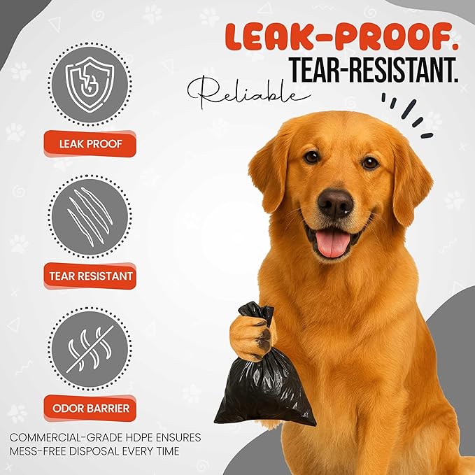 Commercial Grade Dog Poop Bags Rolls, 2000 Count Extra Thick Leak Proof Strong Waste Station Refill Doggy Bags – Fits Any Dog Waste Station & All Dispensers – 10 Rolls of 200 Bags