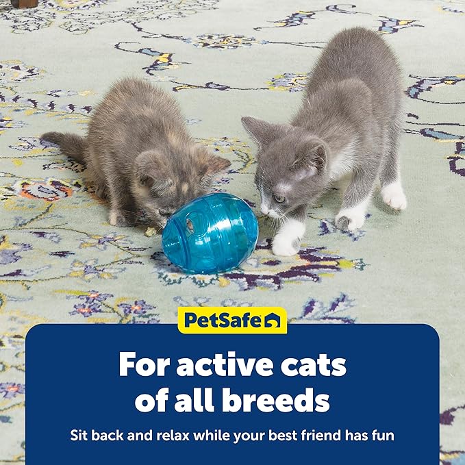 PetSafe FUNkitty Egg-Cersizer - Cat Toy - Slow-Feeder for Cats to Slow Down & Reduce Aggressive Eating - Durable Multi-Functional Enrichment Toy for Improved Digestion & Exercise