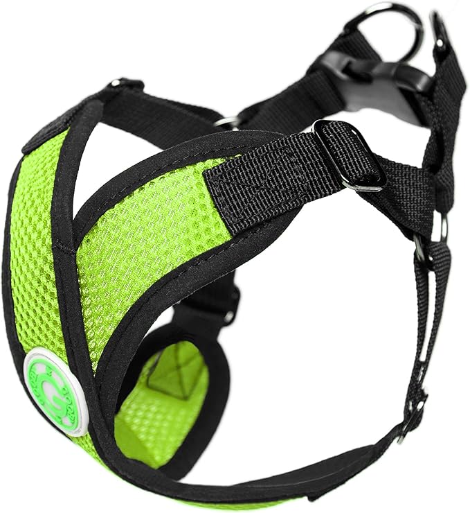 Gooby - Comfort X Step-in Harness, Choke Free Small Dog Harness with Micro Suede Trimming and Patented X Frame, Green, X-Large