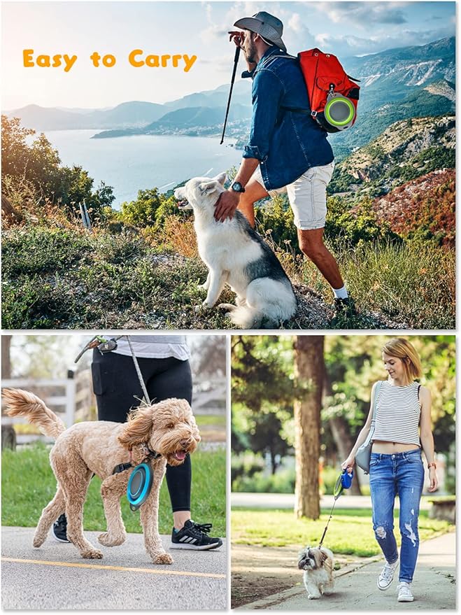 Collapsible Bowls, 2 Pack Large Size 47oz, BPA Free, Portable Travel Bowls for Dog/Cat