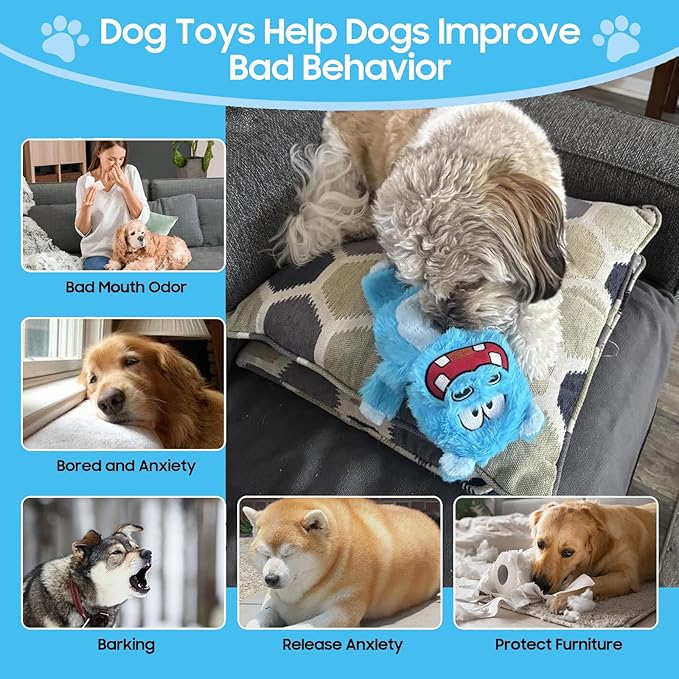 Bzonsmart 5 Pack Squeaky Dog Toys.Tough Plush Chew Toys for Dogs.Interactive Dog Toys to Keep Small Medium Large Breed Dogs Busy .Durable Anti-Boredom Dog Toy for Teething & Playtime.