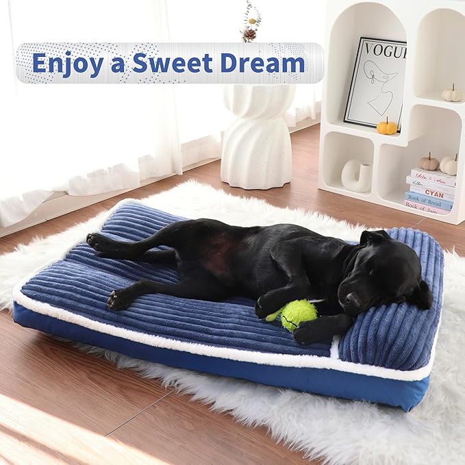 KHONSU PET Dog Bed with Pillow 4in Orthopedic Pad for Large Dogs up to 110 lbs Waterproof Removable Cover Machine Washable for XXL Dogs