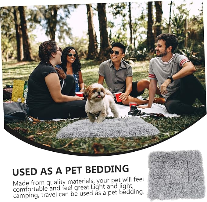 Large Warm PET Mat for Dogs Cats 55x45cm Fluffy Coral Fleece Cushion Washable Sleeping Pad for Winter Self-Warming Resting Bed Mute Base