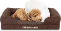 The Dog’s Bed Orthopedic Memory Foam Dog Bed with Bolsters,Plush Fabric, Brown Plush, Small