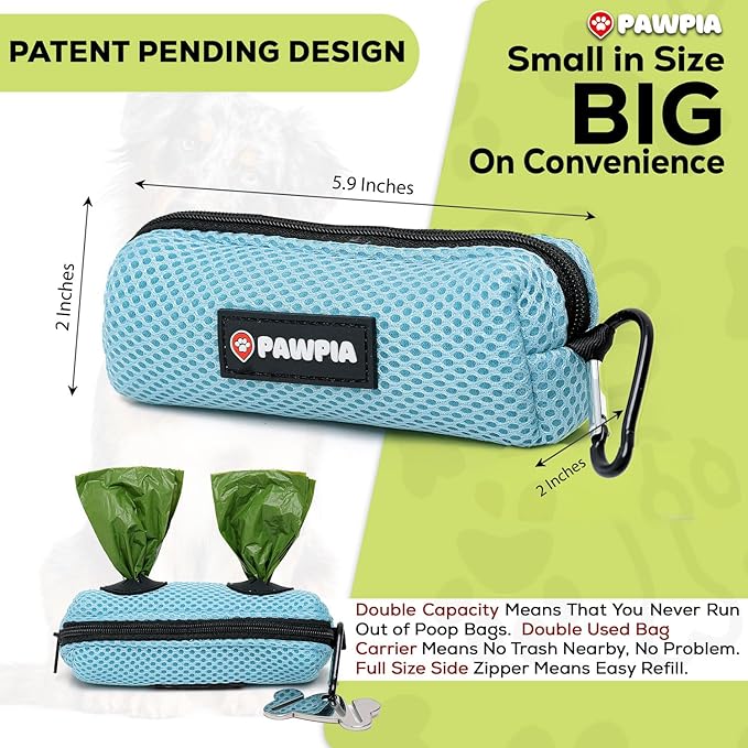 Dog Poop Bag Dispenser (Sky Blue, 1 Count (Pack of 1))