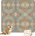 nunubaby Reusable Potty Pads for Dogs for Crates and Floors. Washable Pee Pads for Dogs, Stylish, Non-Slip and Leak-Proof Pee Pads.(Cream/Multi, 36" x36")