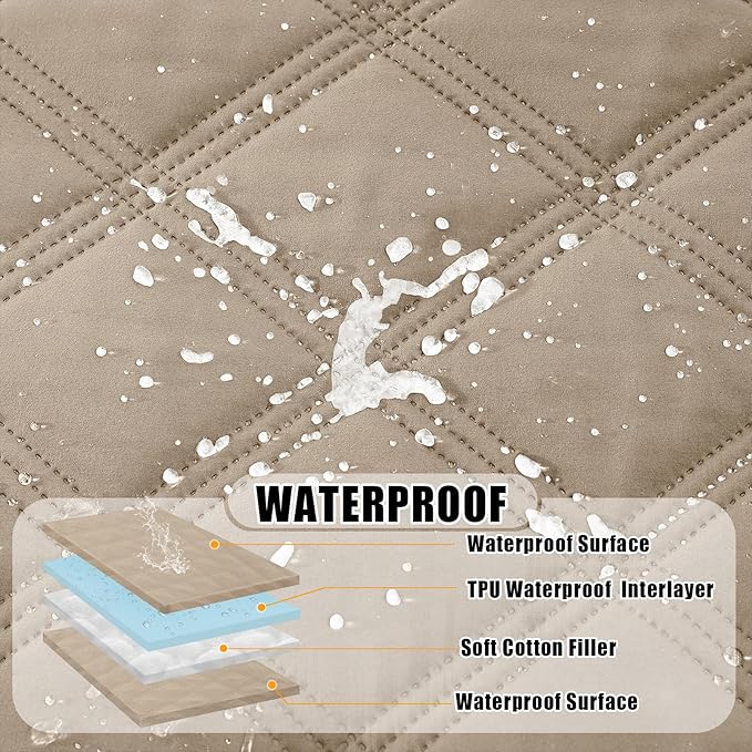Smiry Waterproof Dog Bed Cover Blanket 68x82, Soft Reversible Pet Blanket, Washable Leakproof Cats Dogs Couch Cover for Sofa, Couch, Furniture, Taupe/Taupe