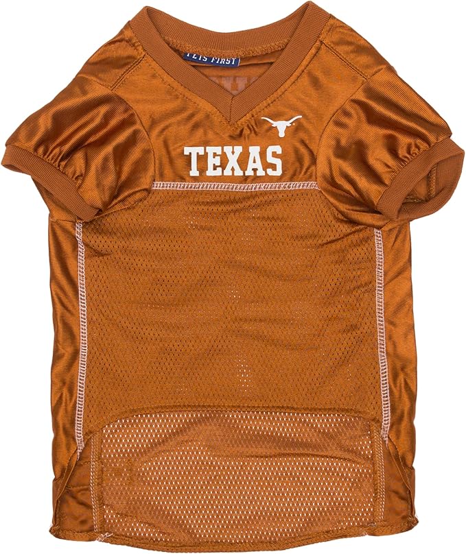 Pets First NCAA College Texas Longhorns Mesh Jersey for DOGS & CATS, Large. Licensed Dog Jersey with your Favorite Football/Basketball College Team