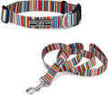 Lucky Love Dog - Easy Click Buckle Dog Collar with Leash Set Combo, Durable & Comfortable for Male & Female Dogs, Pet Collar for Small Dogs, Secure Fit - Hippie Combo, Small