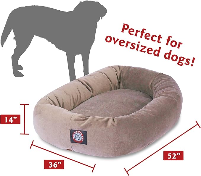 Majestic Pet Villa 40 Inch Shredded Memory Foam Dog Bed for Large Sized Dog 40x29x9 Inch–Orthopedic Pet Bed with Removable Washable Cover-Washable Large Puppy Mat with Head Support-Pearl